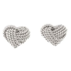 Silver Bar stickad hjärta örhängen 10 mm 2319  main product photo