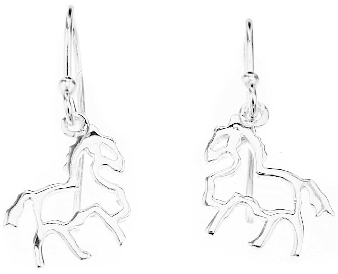 Silver Bar Häst hängande örhängen 25 mm 2333