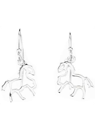 Silver Bar Häst hängande örhängen 25 mm 2333