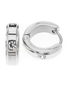 Silver Bar läkringar 4x12 mm stål med zirkoner 2350