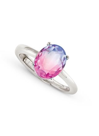 Nomination Symbiosi bicolor stones enstens silverring pink-purple 240800/028