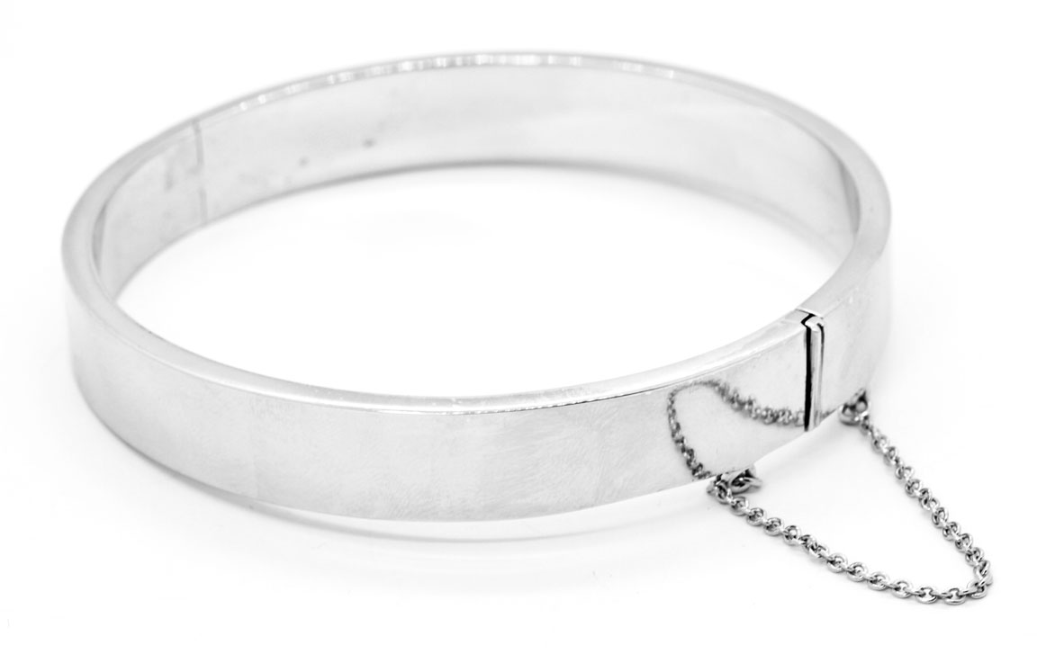 Armband bangle rodinerad 925 Sterling Silver 62mm K6/ROD.10mm