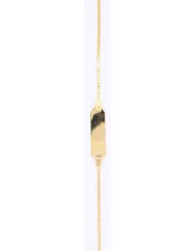 Guldkedja med gravyrplatta för barn 14k guld 16cm L1/14-16
