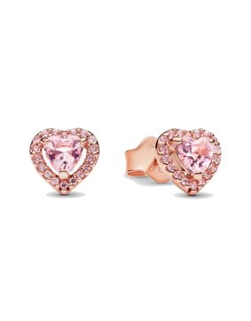 Pandora Timeless roséguldpläterade rosa hjärta örhängen 288427C02