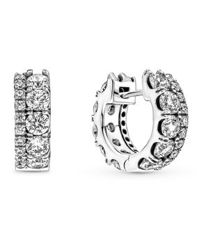 Pandora Double Band Pavé örhängen 290058C01