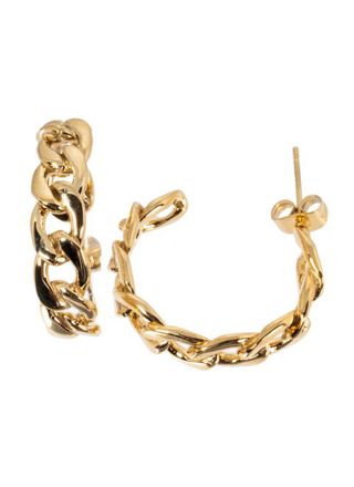 Silver Bar pansarlänk örhängen guldpläterad stål 2946