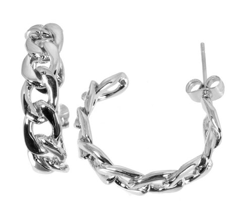 Silver Bar pansarlänk örhängen stål 2947