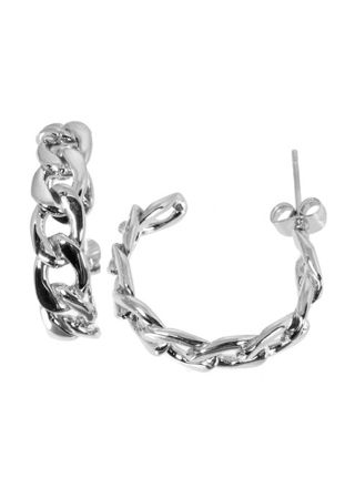 Silver Bar pansarlänk örhängen stål 2947