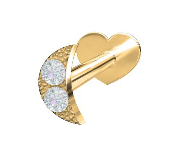 Nordahl Jewellery PIERCE52 labret med diamant Moon 3,5mm 314 006BR5