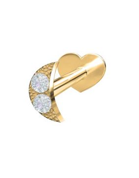 Nordahl Jewellery PIERCE52 labret med diamant Moon 3,5mm 314 006BR5