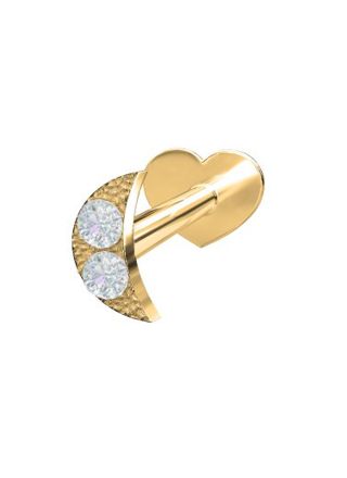 Nordahl Jewellery PIERCE52 labret med diamant Moon 3,5mm 314 006BR5