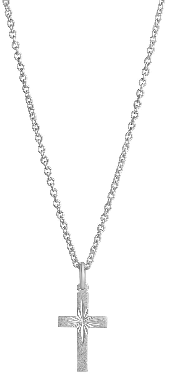 Top Gold silver mönstrat kors 10x18mm 3250890509