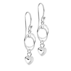 Silver Bar hjärta satellit hängande örhängen 35 mm 3244 main product photo