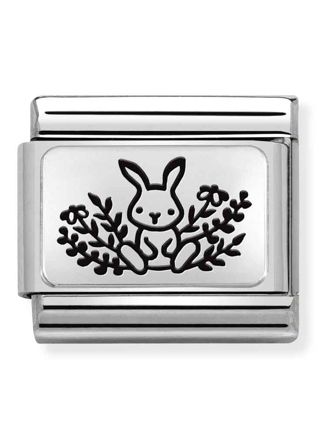Nomination Classic Silvershine Rabbit Flowers 330111/20