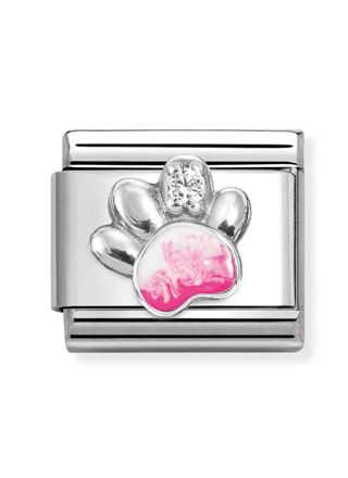 Nomination Composable Classic Silvershine symbols Paw pink WHITE 330321/13