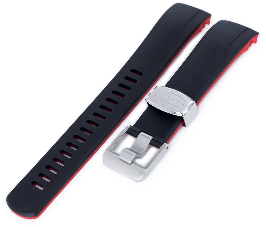 Crafter Blue CB09 Black/Red gummiarmband till Seiko Samurai