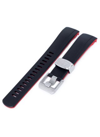 Crafter Blue CB09 Black/Red gummiarmband till Seiko Samurai