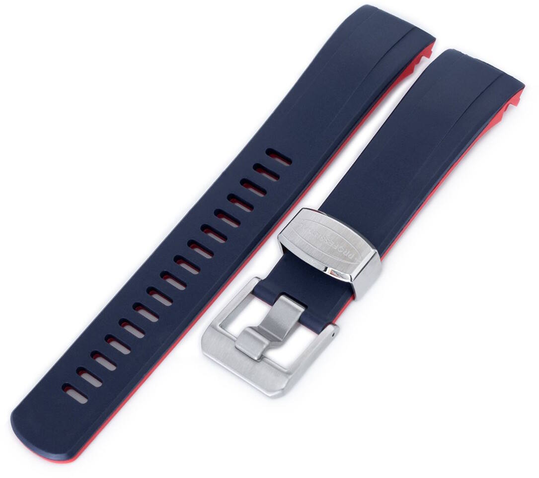 Crafter Blue CB09 Navy/Red gummiarmband till Seiko Samurai