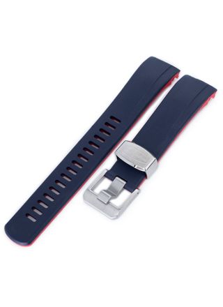 Crafter Blue CB09 Navy/Red gummiarmband till Seiko Samurai