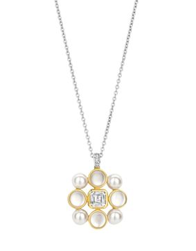 TI SENTO zirkonia och pärlhalsband 34046YP/42