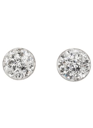 Silver Bar konvex örhängen pave klar 10 mm 3558