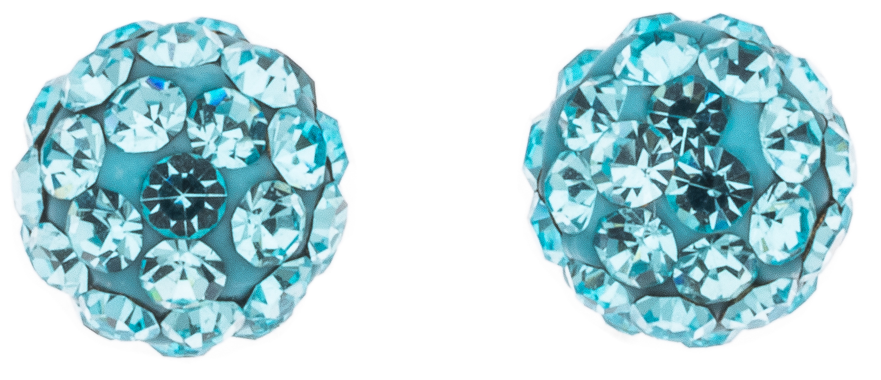 Silver Bar kulaörhängen pave aqua 6 mm 3582