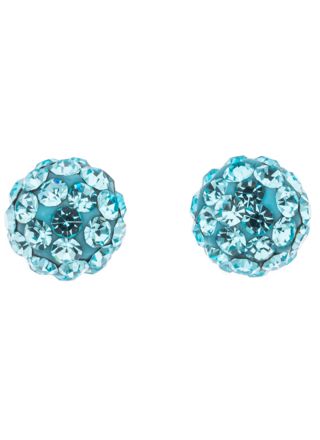 Silver Bar kulaörhängen pave aqua 6 mm 3582