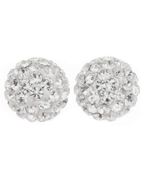 Silver Bar kulaörhängen pave klar 8 mm 3587