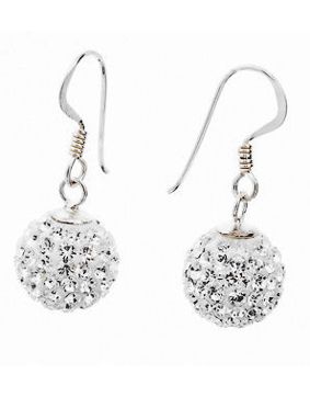 Silver Bar kulaörhängen pave klar 6 mm 4506