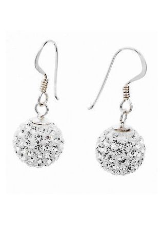 Silver Bar kulaörhängen pave klar 6 mm 4506