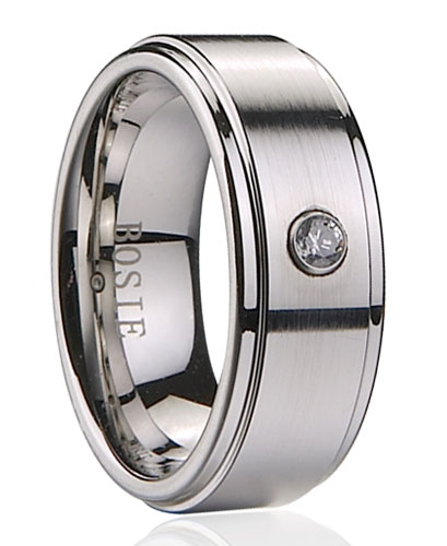 Bosie ring 7022, titan / tungsten, 7mm