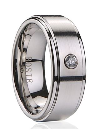 Bosie ring 7022, titan / tungsten, 7mm