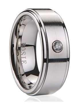 Bosie ring 7022, titan / tungsten, 7mm