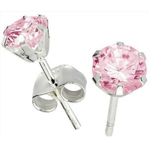 Silver Bar zirkonörhängen 4 mm ljusröd 3743 main product photo