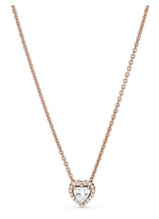 Pandora 14k Rose Gold-Plated Sparkling Heart halsband 388425C01-45