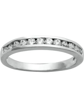 Lykken halvalliansring i silver med zirkonia stenar 3,5 mm