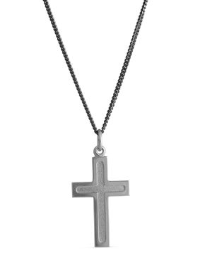Top Gold silverkors med mattering borstat svart 42 5664 2500