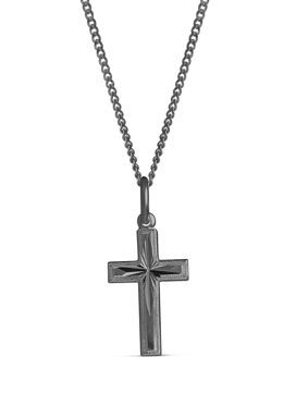 Top Gold silverkors svart litet mattering  42 5666 3500 04