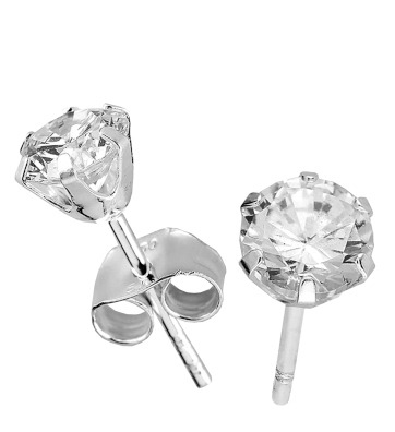 Silver Bar zirkon örhängen klar 7 mm 3765