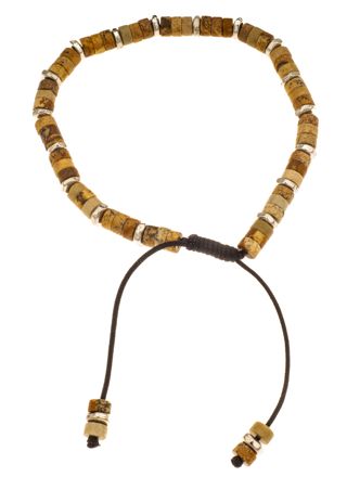 Silver Bar natural sten armband  latte justebart 4422