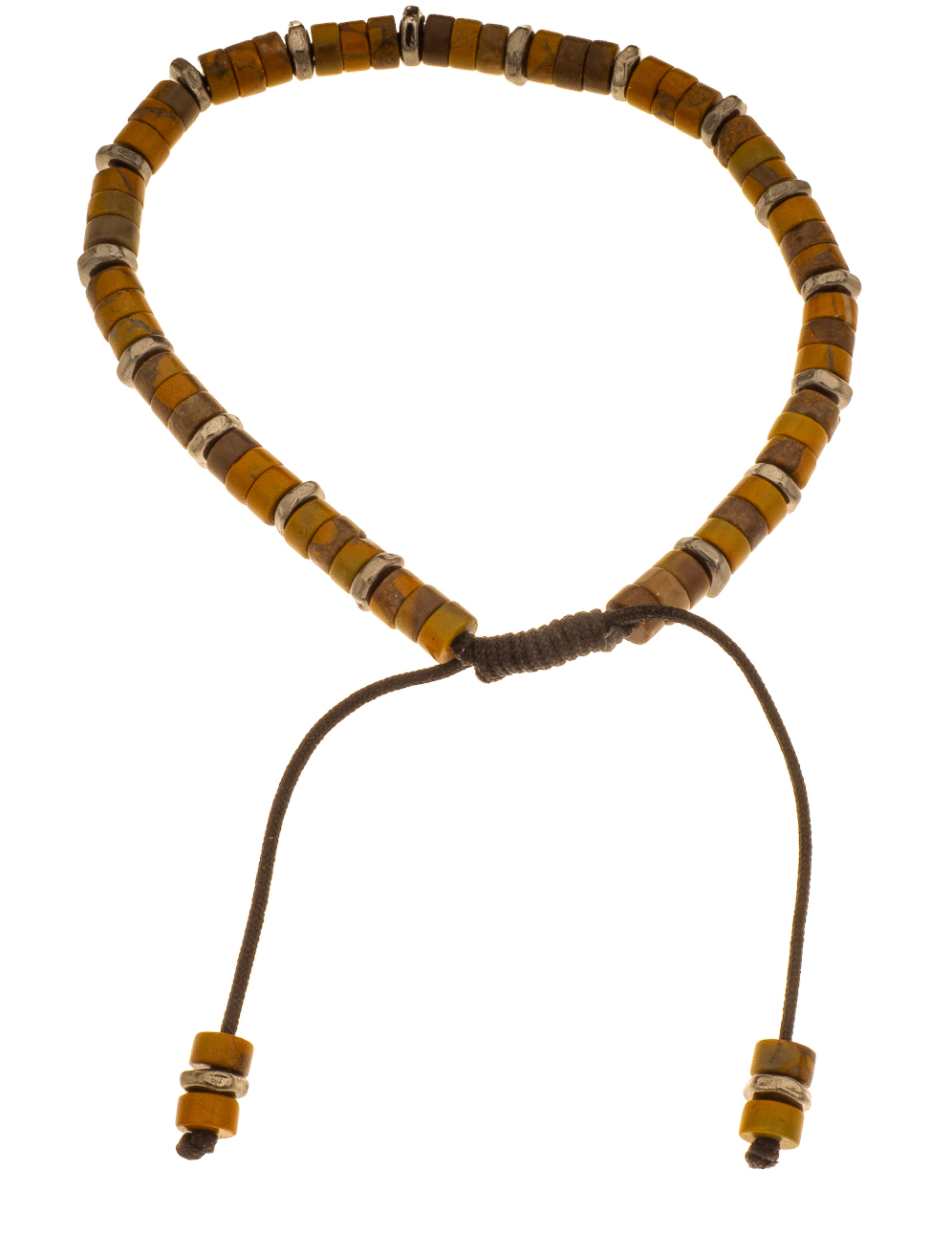 Silver Bar natural sten armband  kaffe justebart 4423