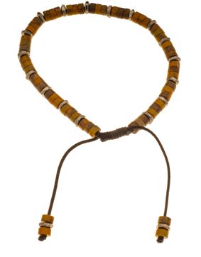Silver Bar natural sten armband kaffe justebart 4423