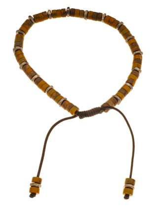 Silver Bar natural sten armband  kaffe justebart 4423