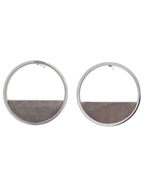 Silver Bar Ellips örhängen med natural sten 20 mm 4426