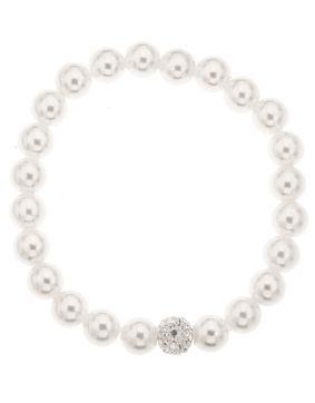 Silver Bar pärlemor armband flexibel one size vit 4842