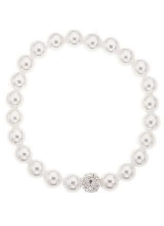 Silver Bar pärlemor armband flexibel one size vit 4842