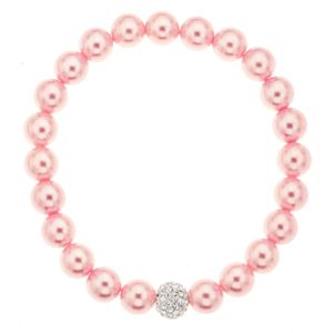 Silver Bar pärlemor armband flexibel one size ljusröd 4843  main product photo