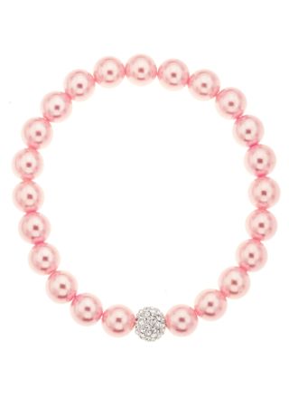 Silver Bar pärlemor armband flexibel one size ljusröd 4843