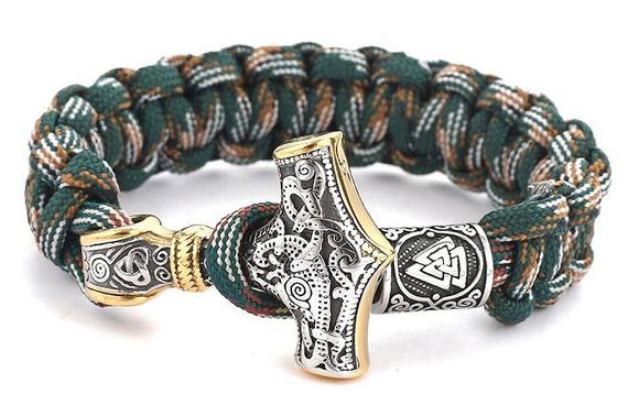 Varia Design Viking Tor armband mönstrad/silver-guld