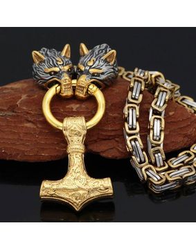 Varia Design Golden Wolves halsband guld